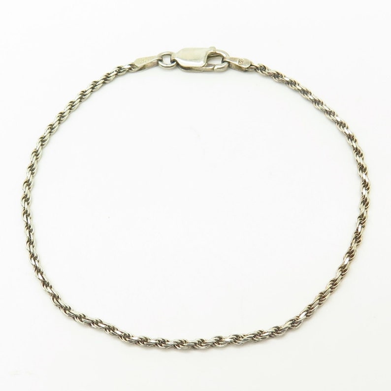 Italy Signed 925 Sterling Silver Twisted Rope Link Bracelet 7 14