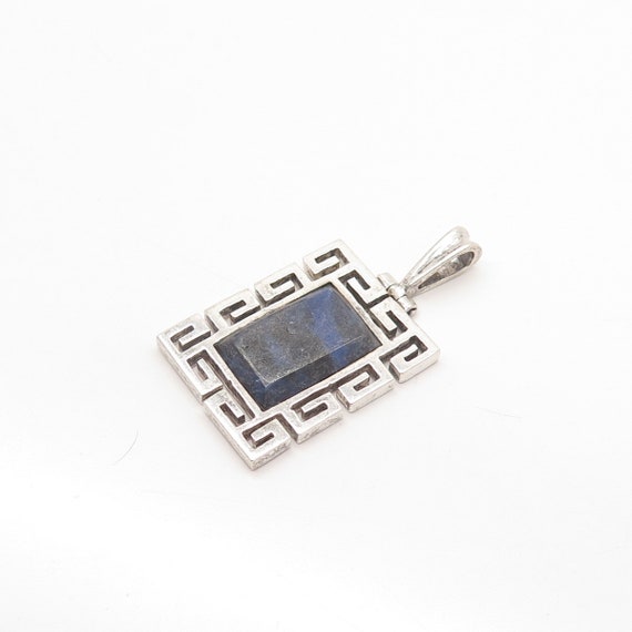 950 Silver Vintage Mexico Real Sodalite Inlay Gre… - image 5