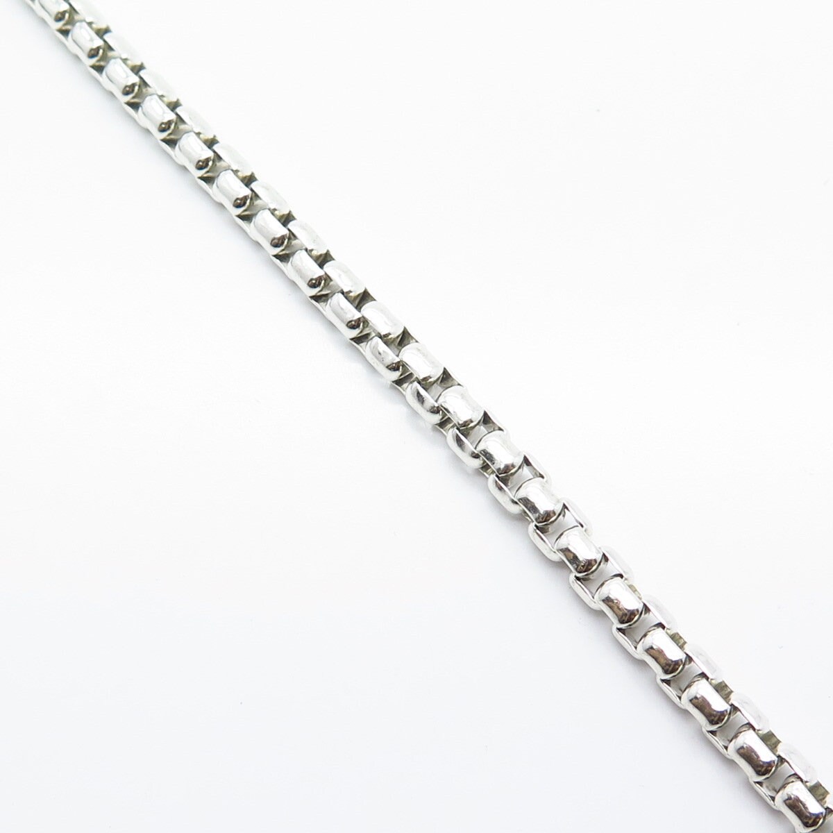 925 Sterling Silver Vintage Box Link Bracelet 7.5 - Etsy