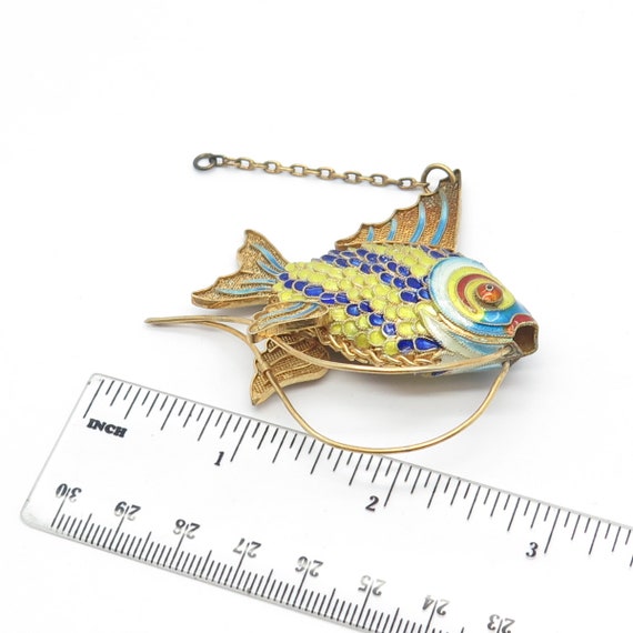 925 Sterling Silver Gold Plated Antique Enamel Ch… - image 4