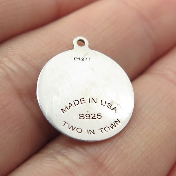 925 Sterling Silver USA Two In Town Penguin Charm Pendant View 2