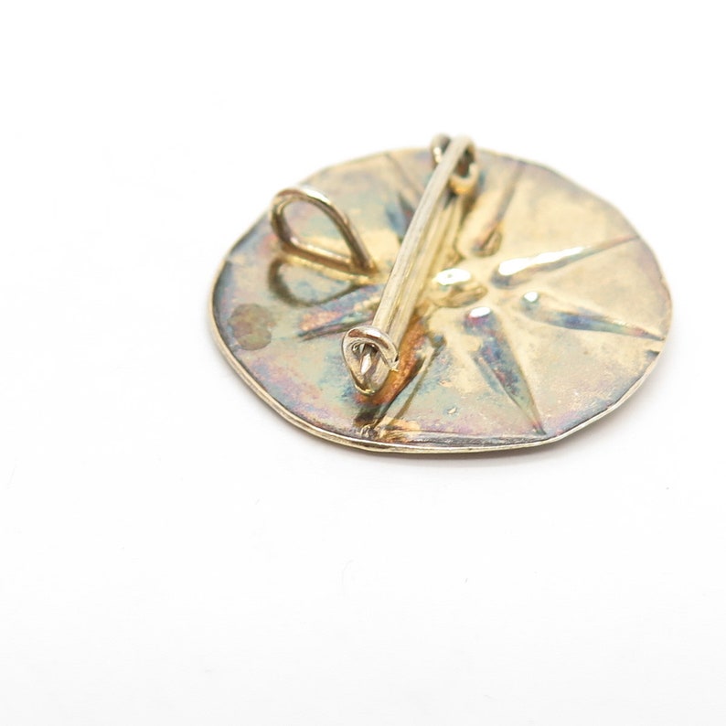 925 Sterling Silver Vintage Star Pin Brooch / Pendant image 6