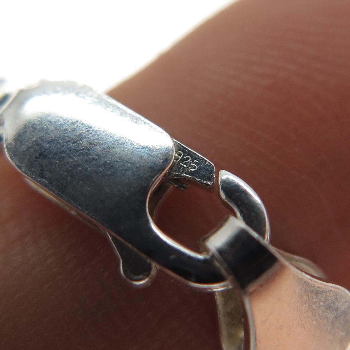 925 Sterling Silver Vintage Italy Anchor Mariner Chain Necklace 18 