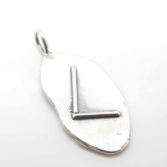 925 Sterling Silver Vintage Modernist Pendant - image 4