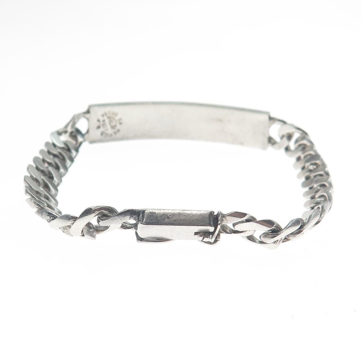 900 Silver Vintage AEP Mexico ID Curb Link Bracelet 7