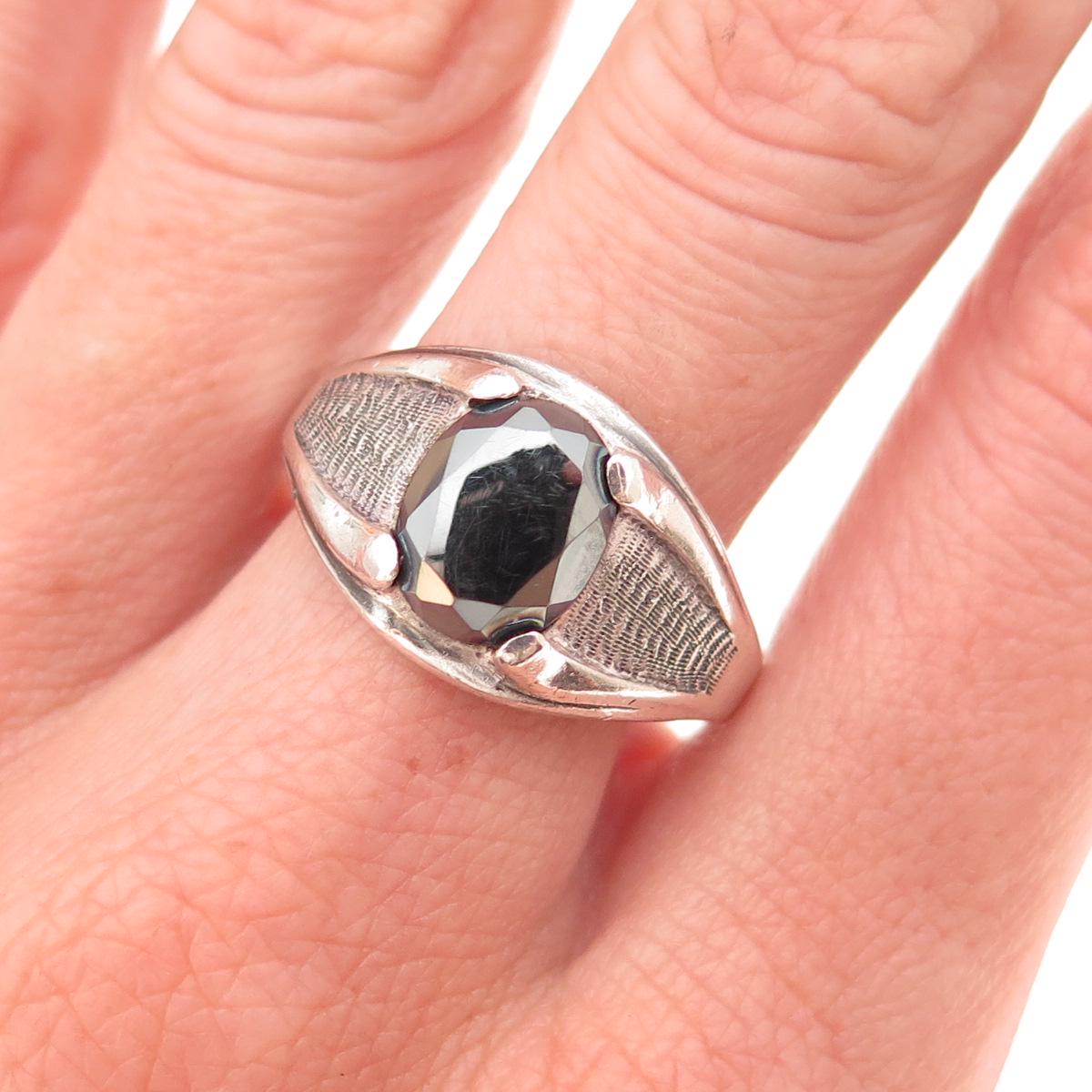 Wheeler Manufacturing シルバー 925 ヘマタイト リング Wheeler Mfg Ring - Etsy