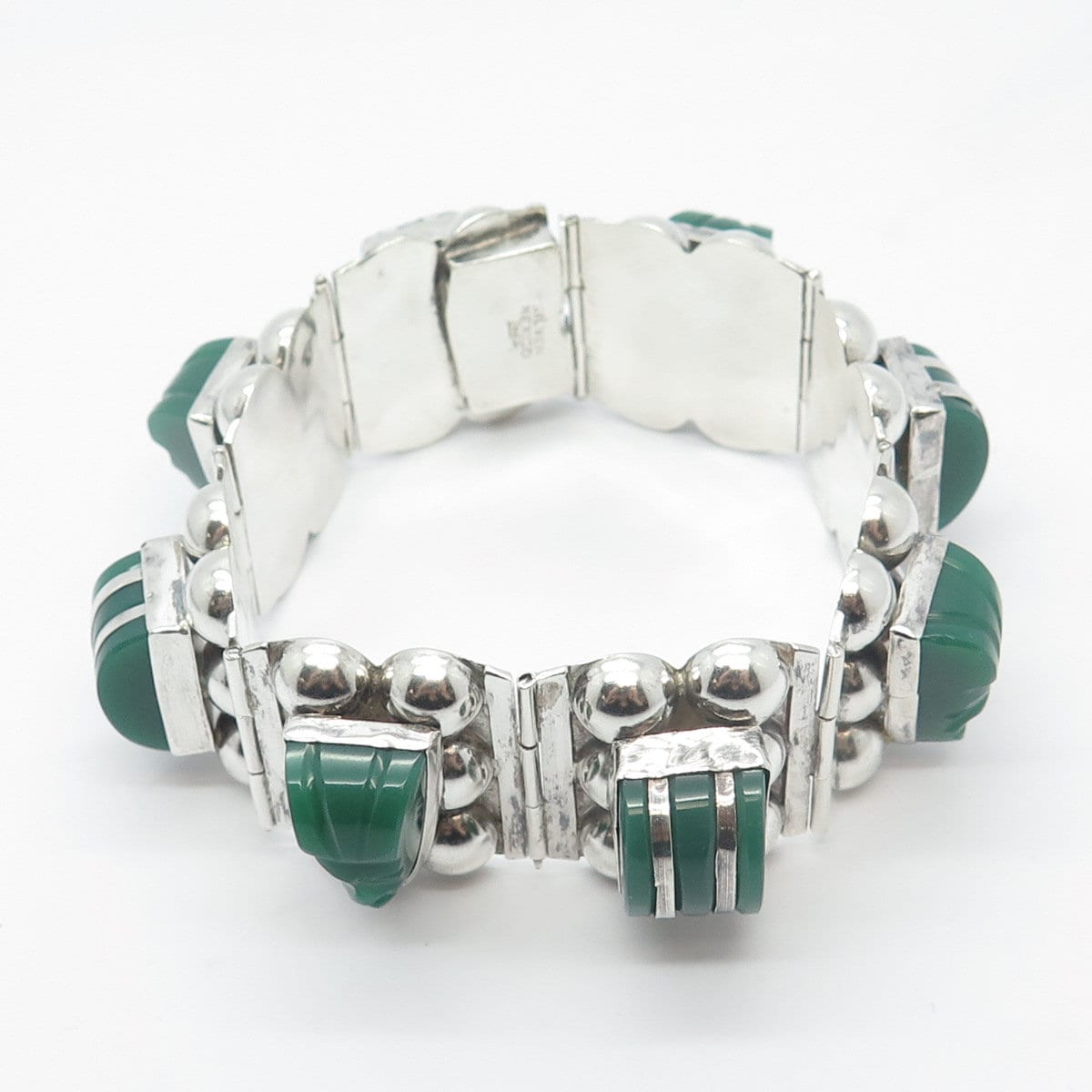 アクセサリー silver 925 ONYX vintage bracelet MEXICO 925 Silver Vintage Brutalist Rectangular Onyx