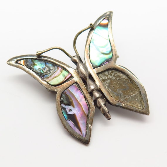 925 Sterling Silver Vintage Mexico Real Abalone S… - image 3