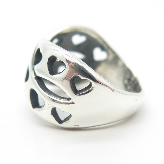 925 Sterling Silver Vintage Heart Crossover Ring … - image 6