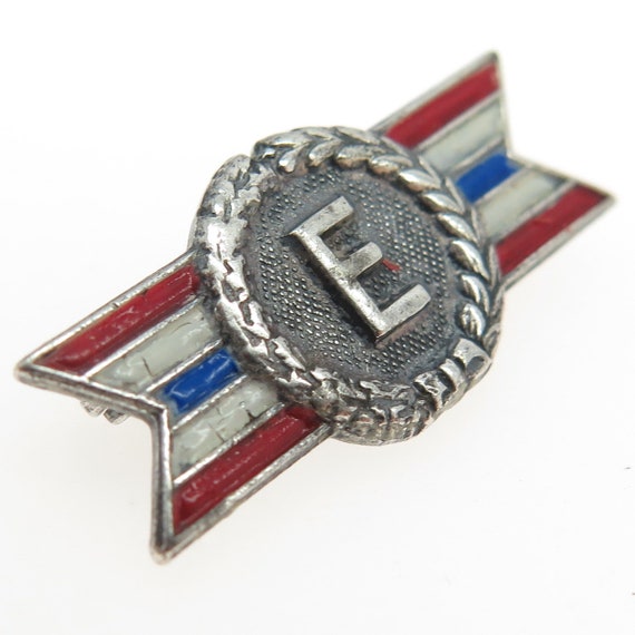 925 Sterling Silver Antique WWII Enamel Army-Navy… - image 5
