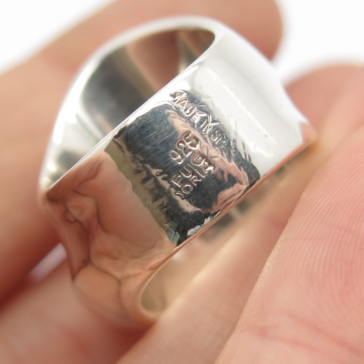 925 Sterling Silver Vintage Spain Modernist Concave Ring 925 Sterling Silver Vintage Spain Modernist Concave Ring