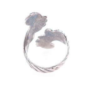 925 Sterling Silver Vintage Mexico Angel Wings Adjustable Oxidized Ring Size 9 image 5