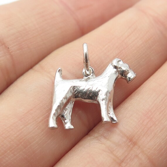 925 Sterling Silver Vintage Wells Dog Charm Penda… - image 2