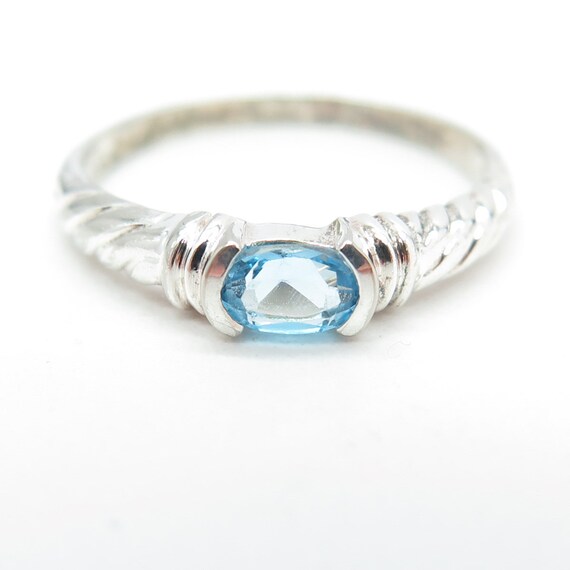 925 Sterling Silver Vintage ALX Real Oval-Cut Blu… - image 3