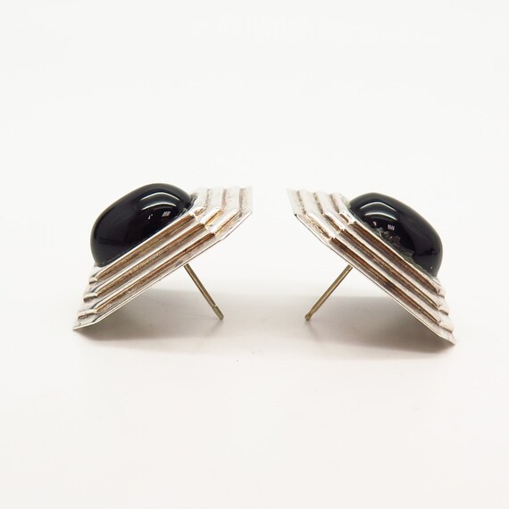 925 Sterling Silver Vintage Real Black Onyx Gemst… - image 4