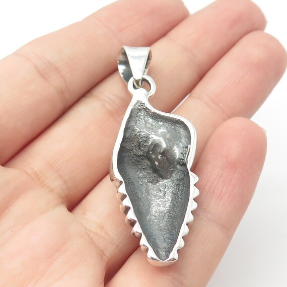 925 Sterling Silver Vintage Seashell Pendant - image 2