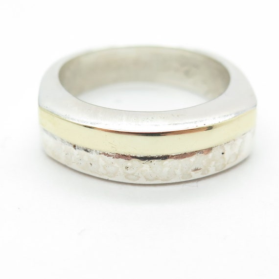 925 Sterling Silver 18K Yellow Gold Vintage DK Mo… - image 3