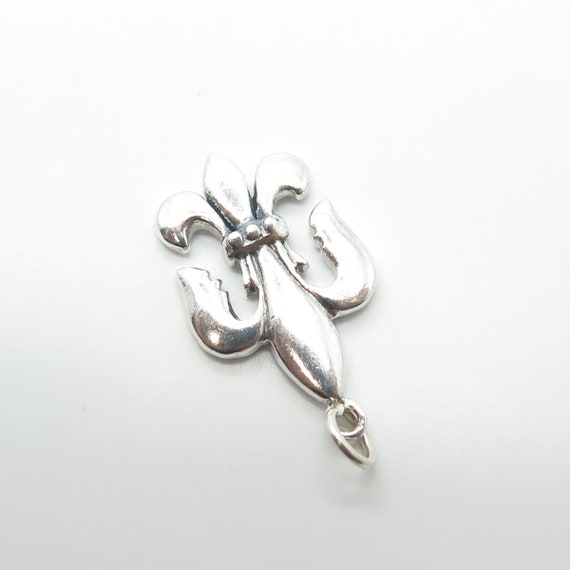 925 Sterling Silver Vintage Fleur de Lis Charm Pe… - image 6
