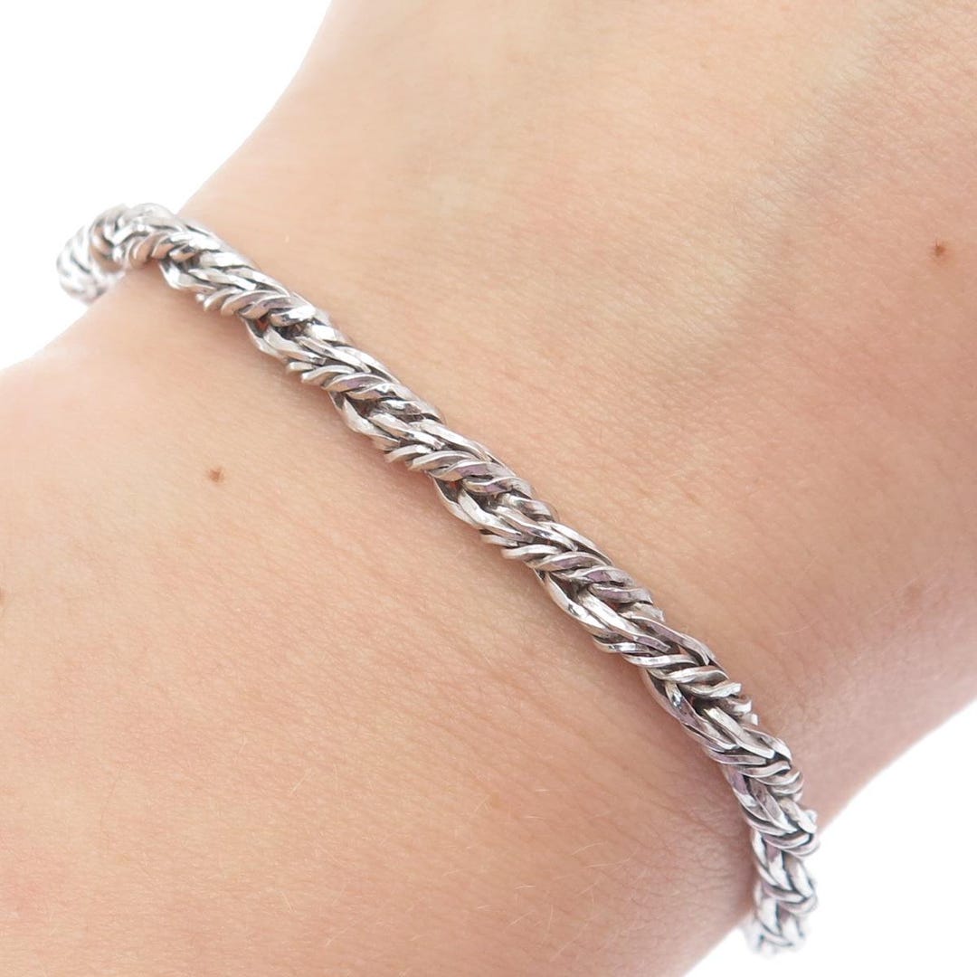 DYADEMA 925 Sterling Silver Vintage Italy Twisted Rope Link