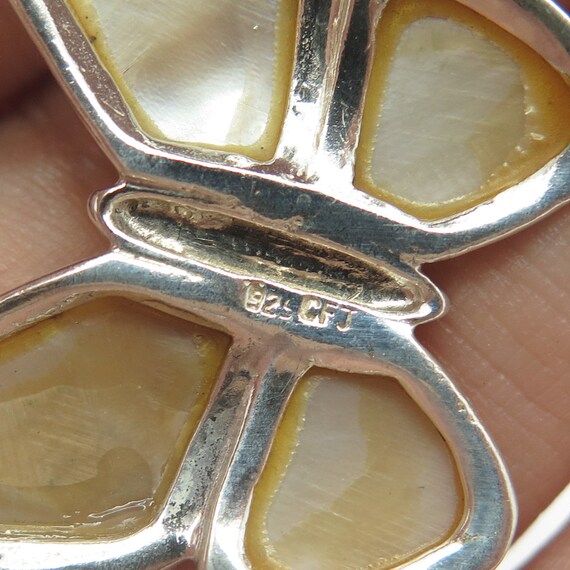925 Sterling Silver Vintage Real Mother-Of-Pearl … - image 7