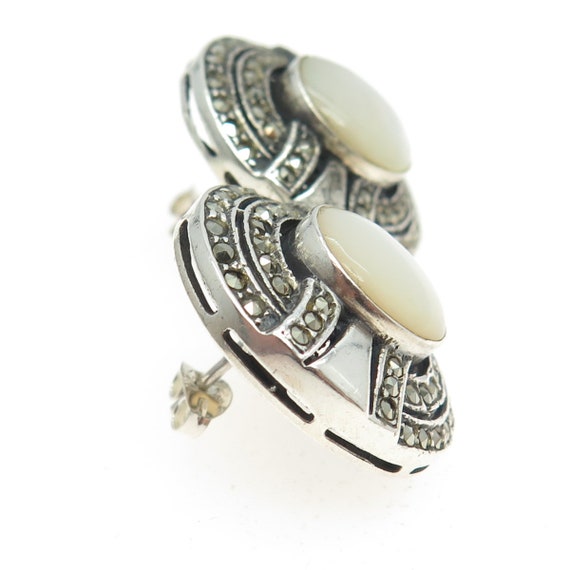 925 Sterling Silver Vintage Real Mother-of-Pearl … - image 5