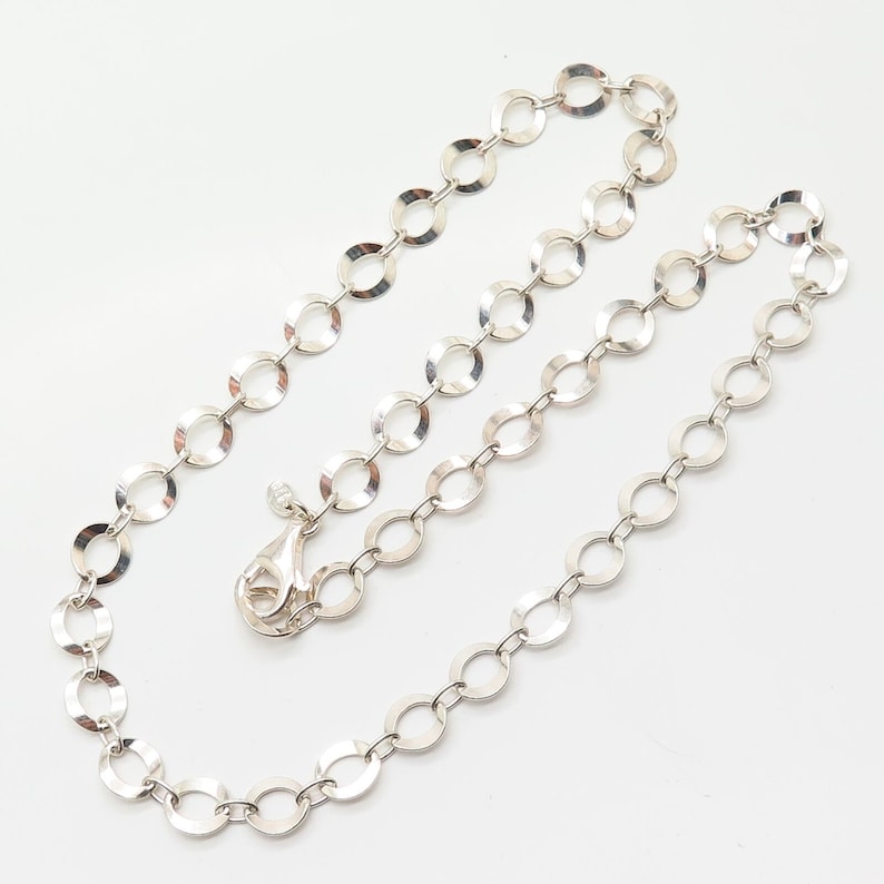 925 Sterling Silver Italy Milor Oval Style Chain Necklace 18