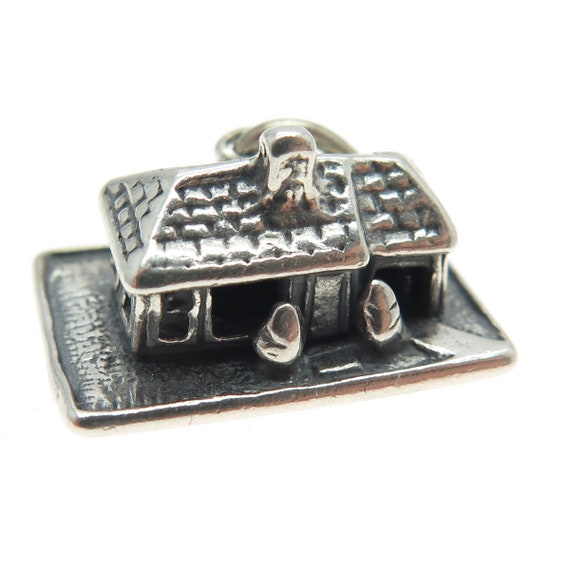 925 Sterling Silver Vintage Old House Charm Penda… - image 4