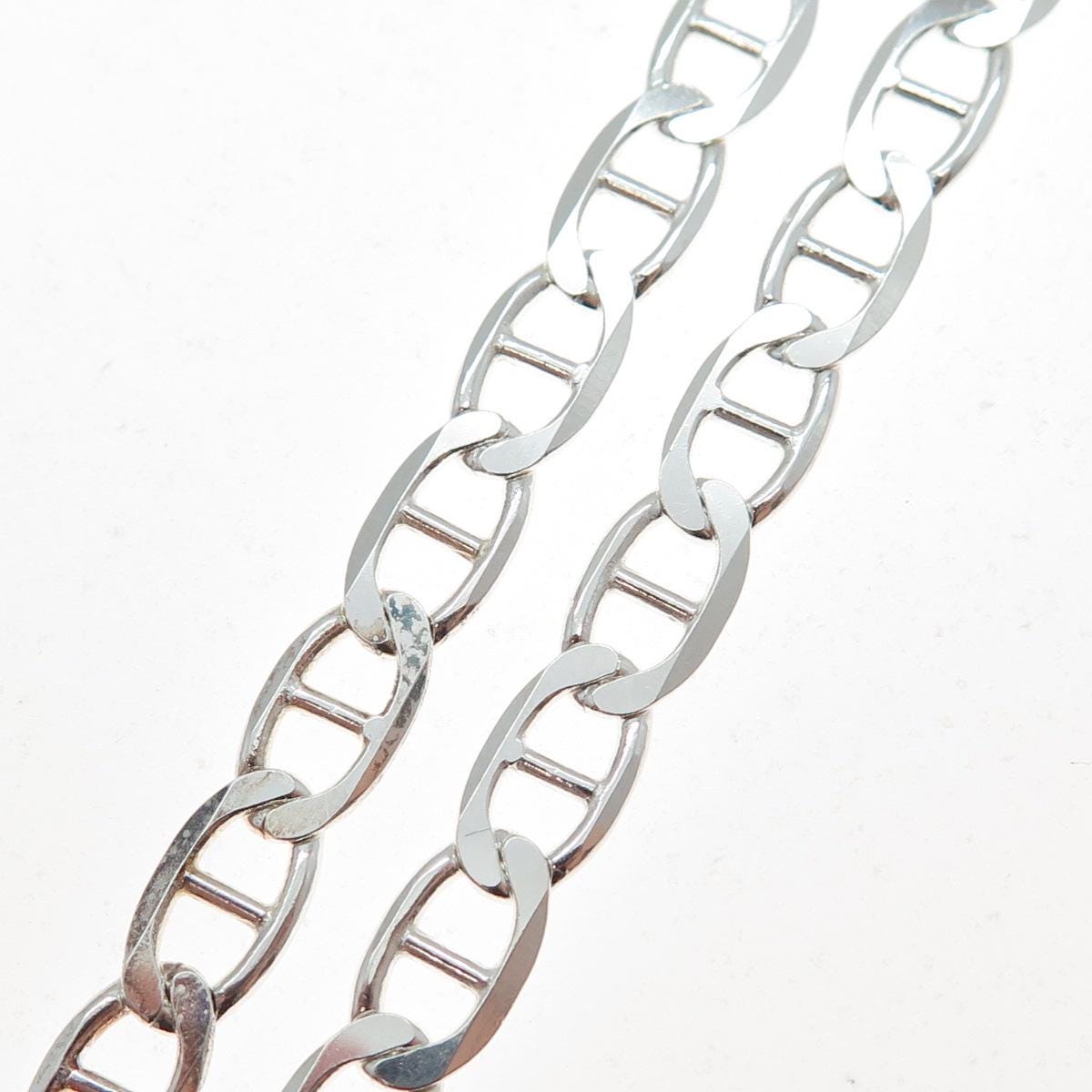 P. LUX 925 Sterling Silver Vintage Italy Anchor Mariner Chain
