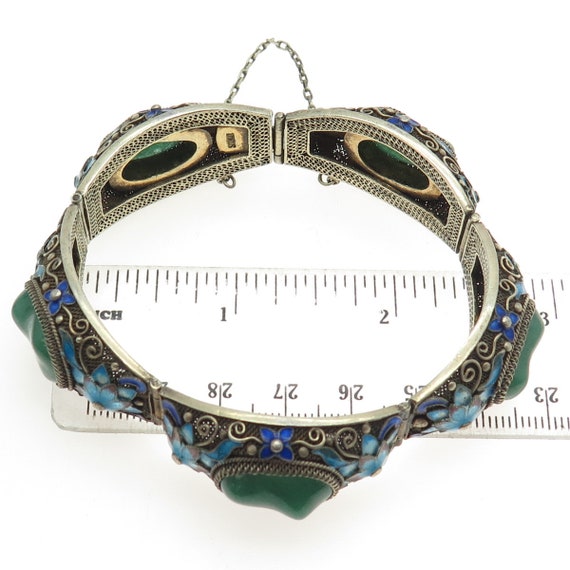 925 Sterling Silver Antique Chinese Export Enamel… - image 2