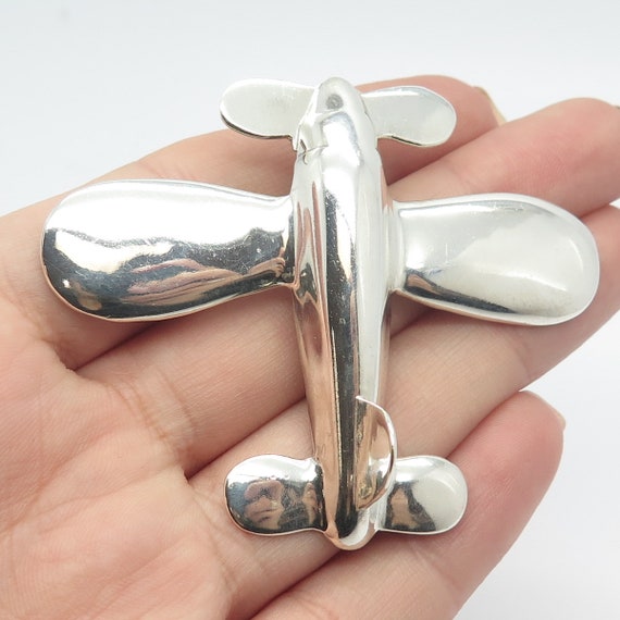 925 Sterling Silver Vintage Mexico Helicopter Pin… - image 1