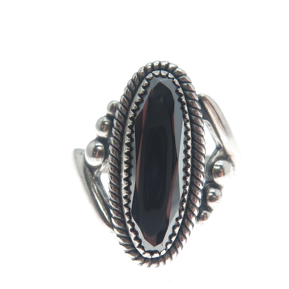 WHEELER MFG CO 925 Sterling Silver Vintage Hematite Gem Twisted
