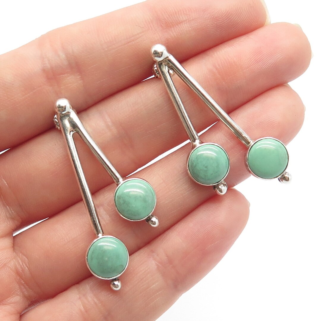 925 Sterling Silver Vintage Jay King Desert Rose Real Turquoise Gem