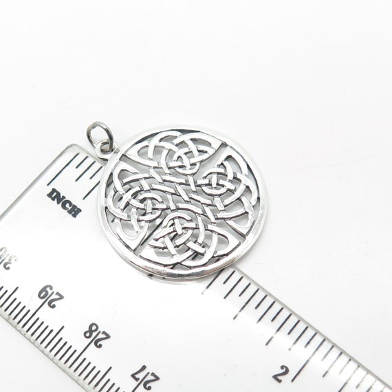 925 Sterling Silver Vintage Celtic Charm Pendant - image 3