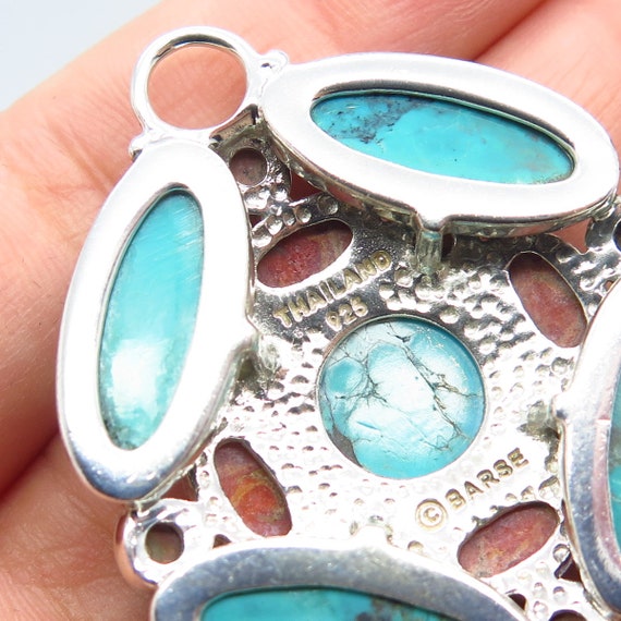 925 Sterling Silver Vintage BARSE Real Turquoise … - image 6