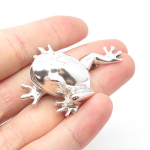925 Sterling Silver Vintage Mexico Jumping Frog Pin Brooch