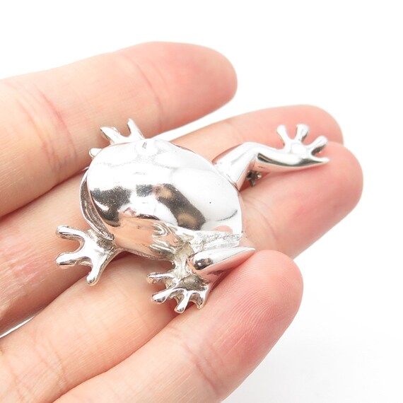 Jumping Frog Charm Sterling Silver Antiqued Finish Jumping Frog Charm Sterling Silver Antiqued Finish