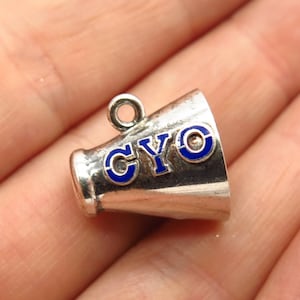 963 Silver Vintage Enamel &quot;CYO&quot; Sorority Charm Pendant