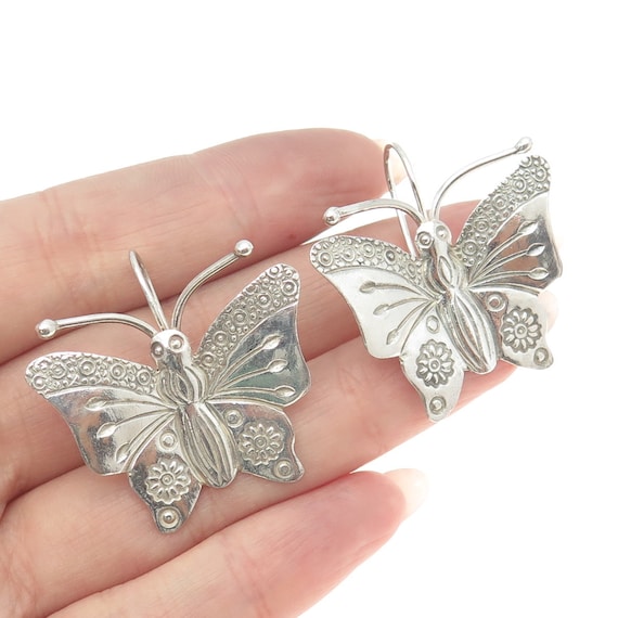 925 Sterling Silver Vintage Butterfly Earrings