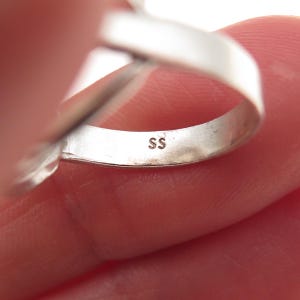 925 Sterling Silver Vintage Guardian Angel Coin Oxidized Ring Size 5.5 image 8