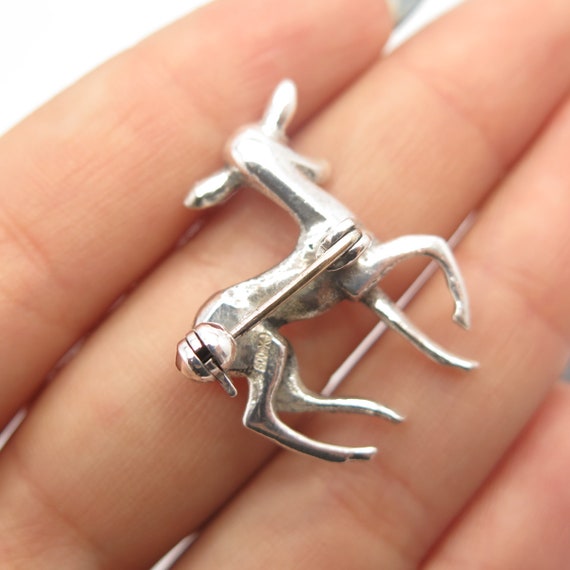 800 Silver Vintage Bambi Fawn Pin brooch - image 2