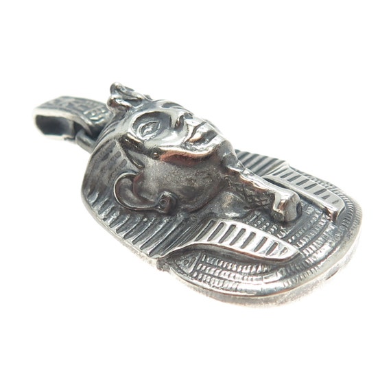 925 Sterling Silver Vintage Egyptian Pharaoh Oxid… - image 5