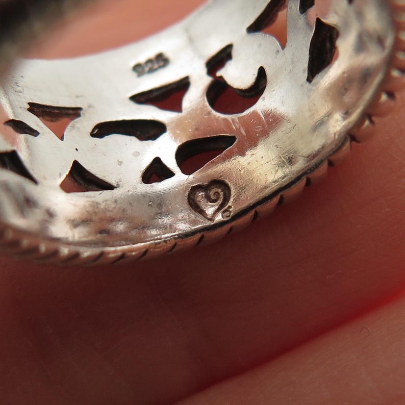 BRIGHTON 925 Sterling Silver Vintage Swirl Oxidized Ring Size 6.25 afbeelding 7