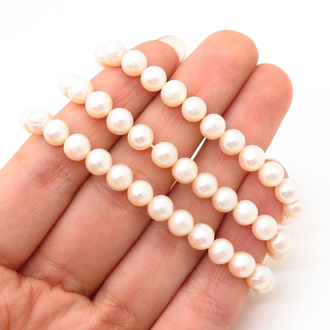 925 Sterling Silver Bead Pearl Necklace main image 1