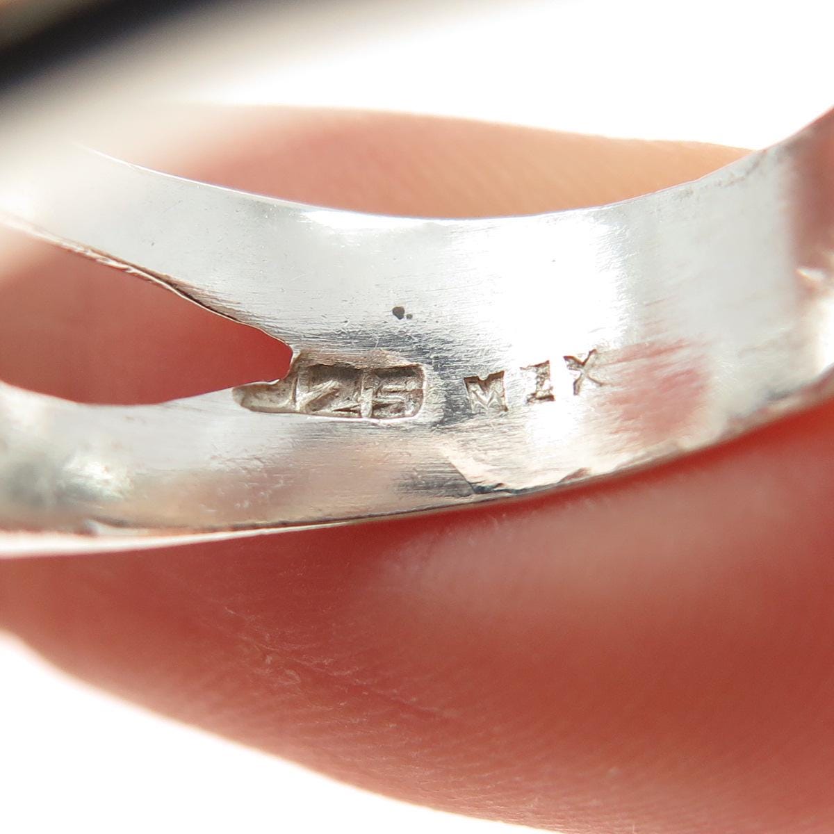 925 Sterling Silver Vintage Mexico Modernist Letter X Crisscross