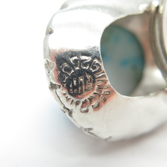 925 Sterling Silver Vintage Mexico Faux Turquoise… - image 7
