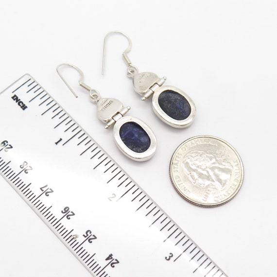 925 Sterling Silver Vintage Real Sodalite Gem Dan… - image 4