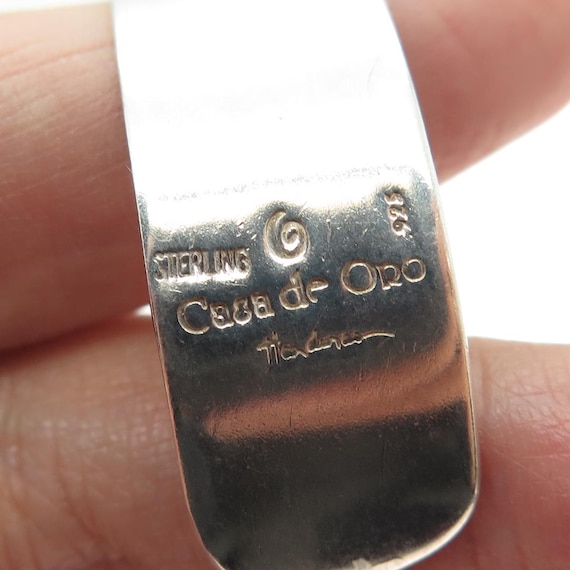 CASA DE ORO 925 Sterling Silver Vintage Tribal Oxidized Adjustable