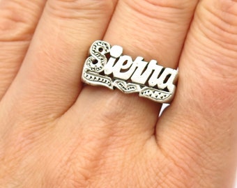 925 Sterling Silver "Sierra" Signet Ring Size 8.5