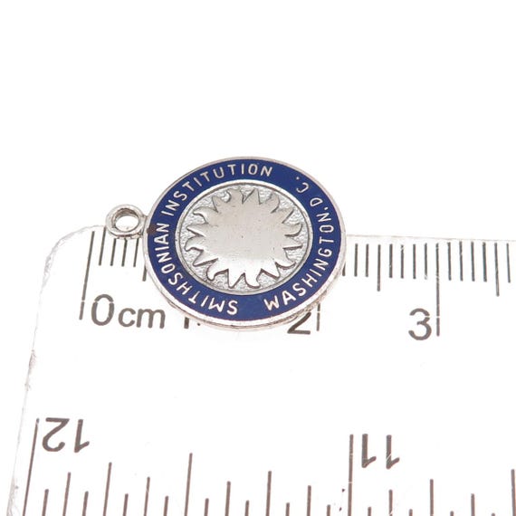 Kinney 925 Sterling Silver Vintage Enamel Smithsonian Institution Charm Pendant View 3