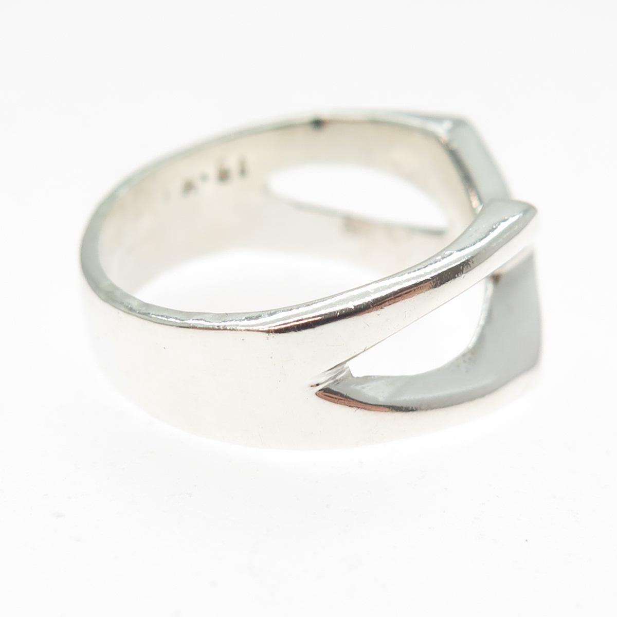 925 Sterling Silver Vintage Mexico Modernist Letter X Crisscross